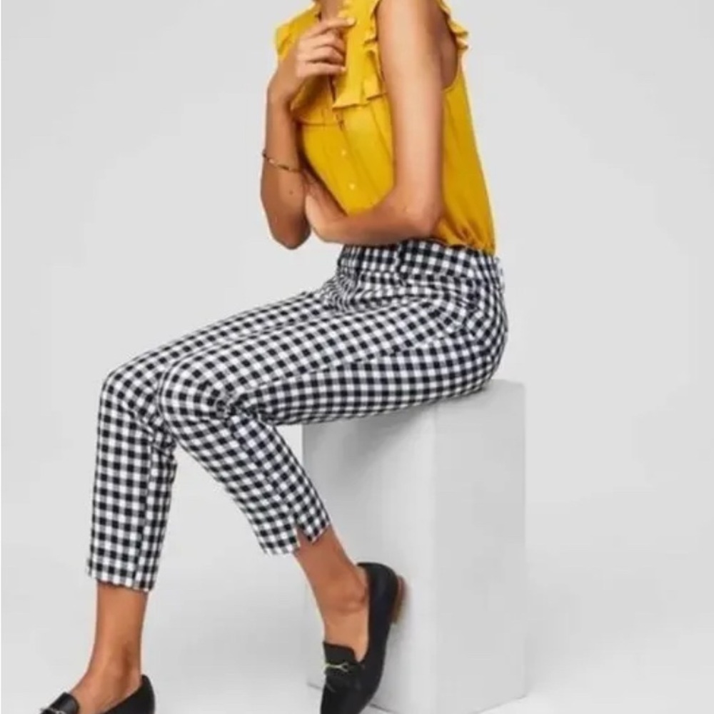 NWOT LOFT Monochrome Checkered Marisa Trousers